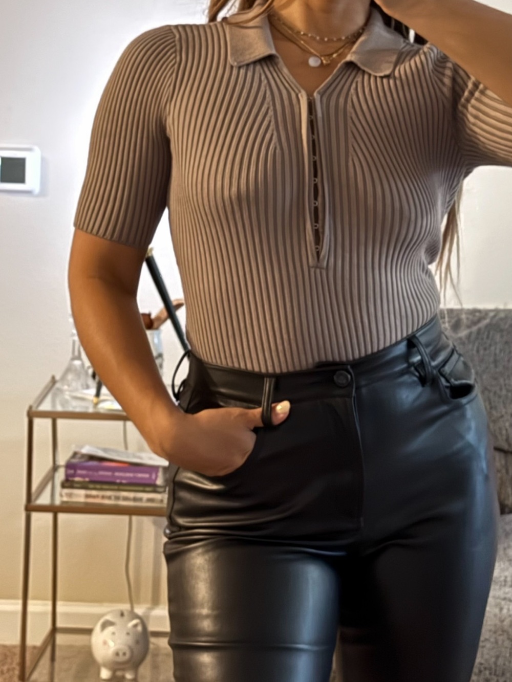 Abercrombie Knit Taupe Bodysuit